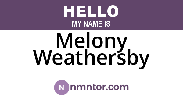 Melony Weathersby