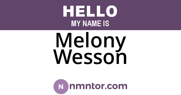 Melony Wesson