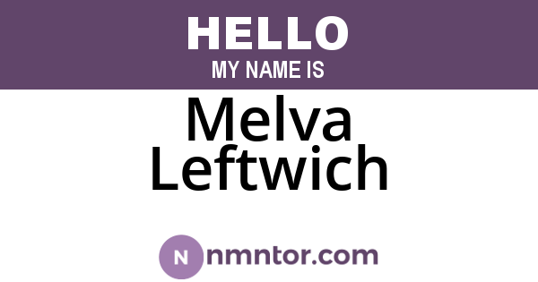 Melva Leftwich