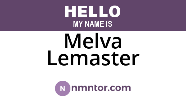Melva Lemaster