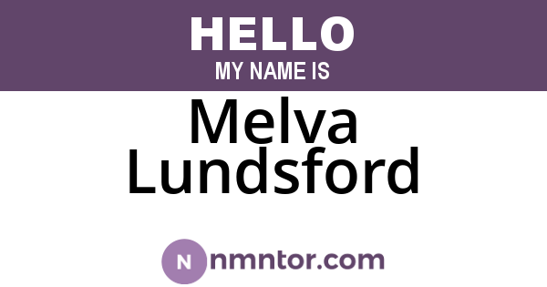 Melva Lundsford