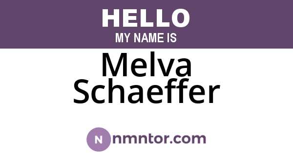 Melva Schaeffer