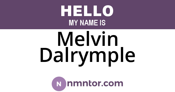 Melvin Dalrymple