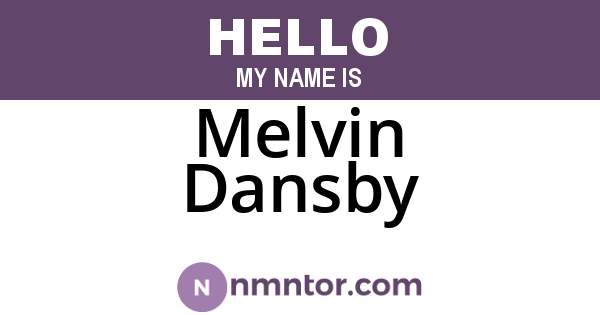 Melvin Dansby