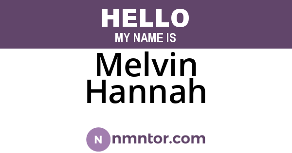 Melvin Hannah