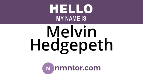Melvin Hedgepeth