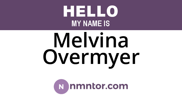 Melvina Overmyer