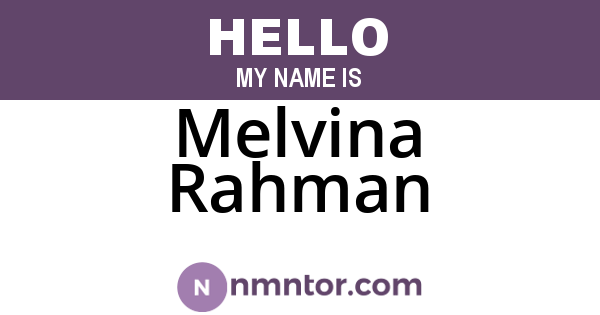 Melvina Rahman