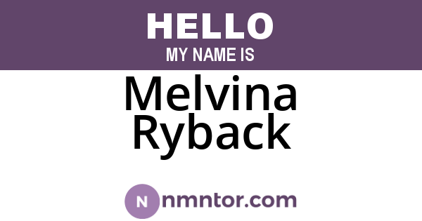 Melvina Ryback