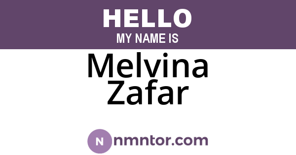 Melvina Zafar