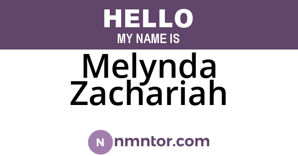 Melynda Zachariah