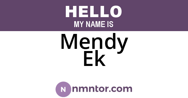 Mendy Ek