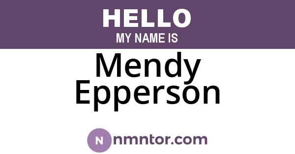 Mendy Epperson