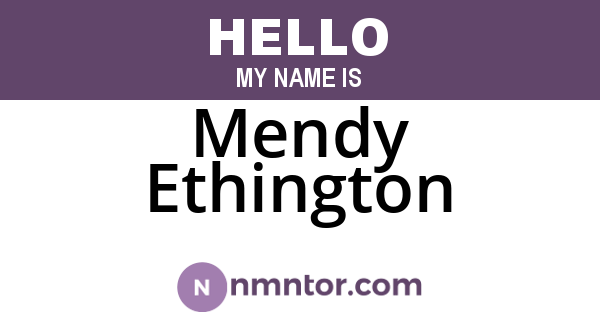 Mendy Ethington