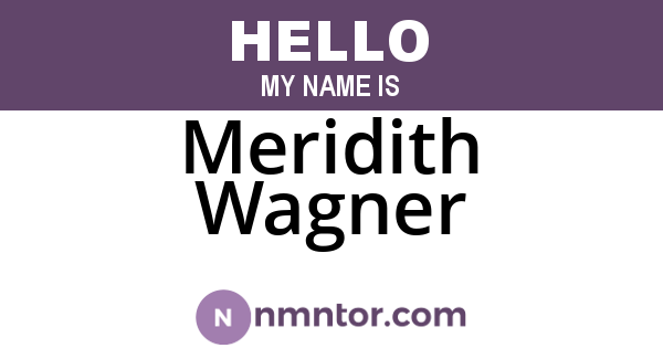 Meridith Wagner
