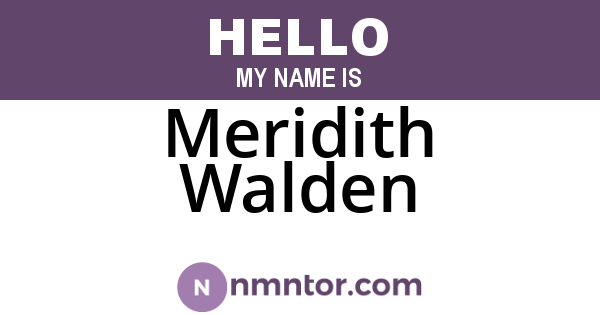 Meridith Walden
