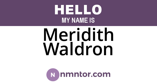 Meridith Waldron