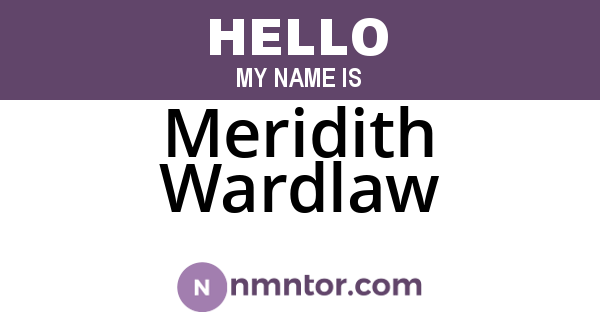 Meridith Wardlaw