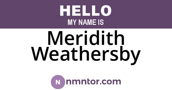 Meridith Weathersby