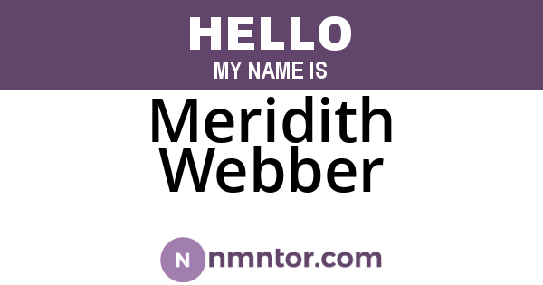 Meridith Webber