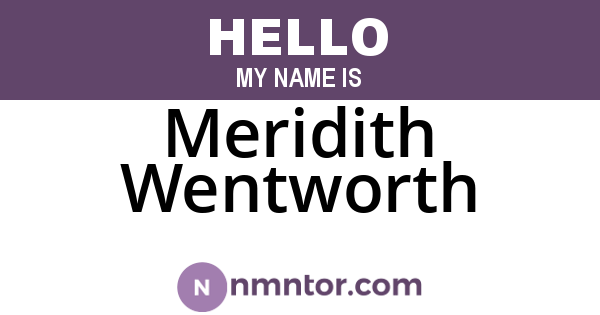 Meridith Wentworth