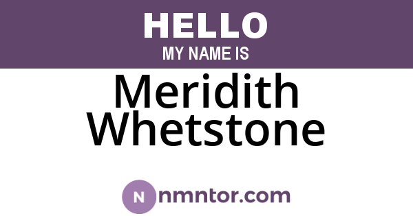 Meridith Whetstone