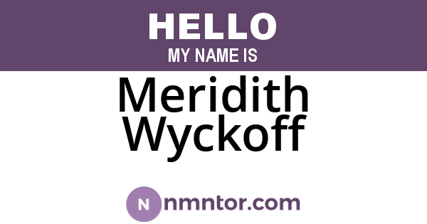 Meridith Wyckoff