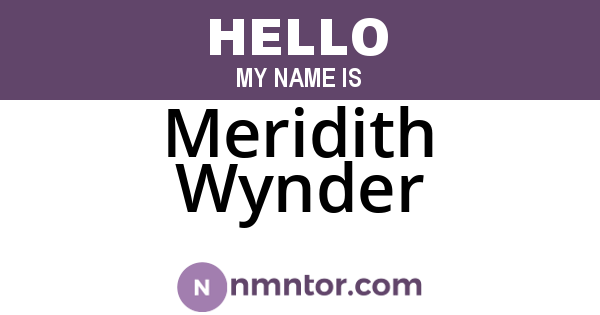 Meridith Wynder