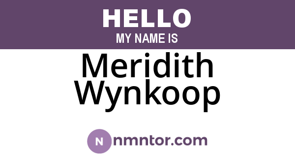 Meridith Wynkoop