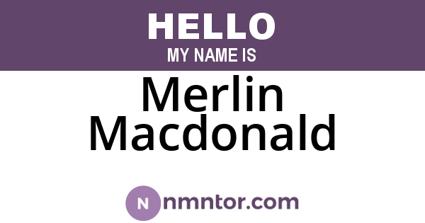 Merlin Macdonald