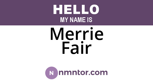 Merrie Fair