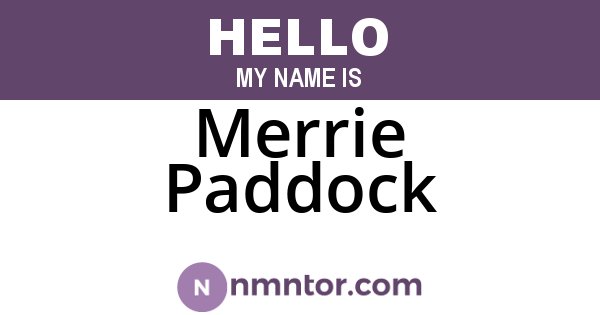 Merrie Paddock