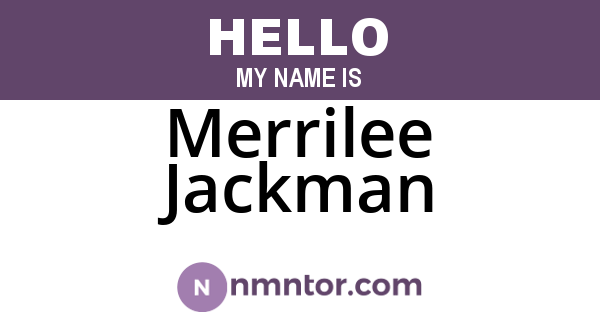 Merrilee Jackman