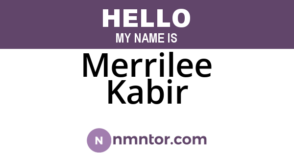 Merrilee Kabir