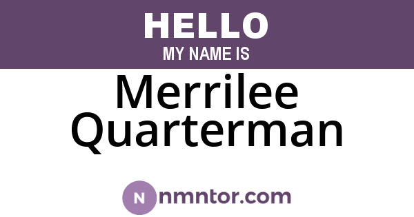 Merrilee Quarterman
