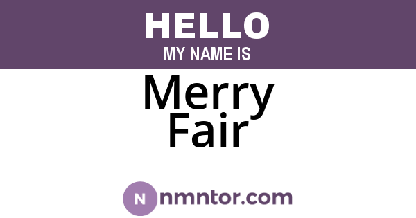 Merry Fair