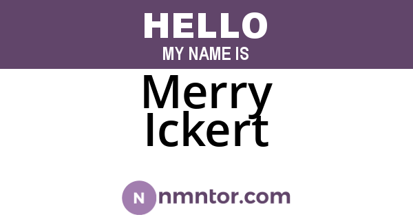 Merry Ickert
