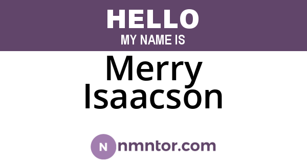Merry Isaacson