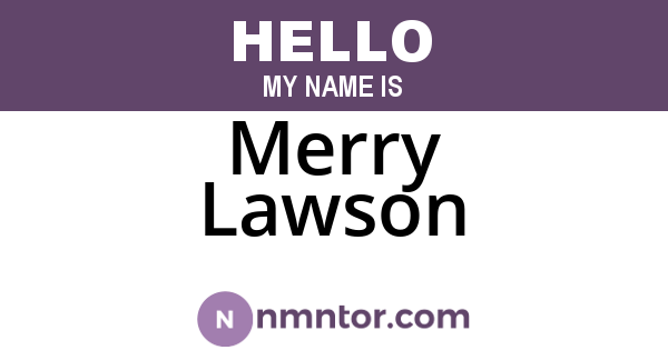 Merry Lawson