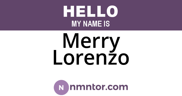 Merry Lorenzo