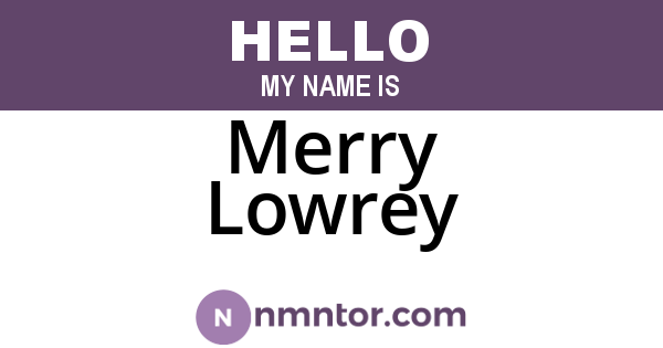 Merry Lowrey