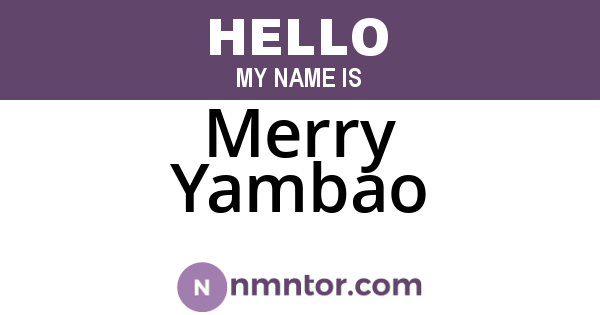 Merry Yambao