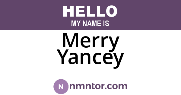 Merry Yancey