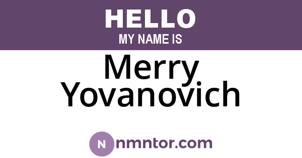 Merry Yovanovich