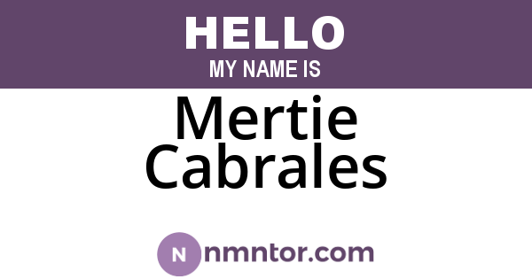 Mertie Cabrales