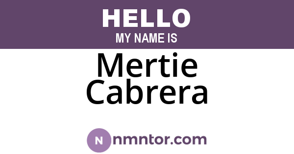 Mertie Cabrera