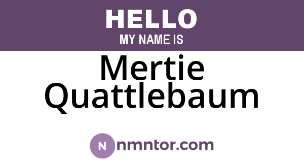 Mertie Quattlebaum