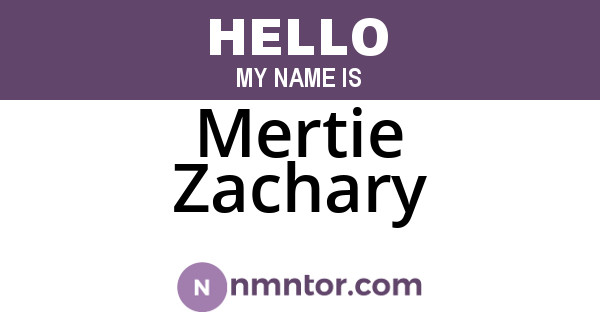 Mertie Zachary