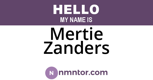 Mertie Zanders