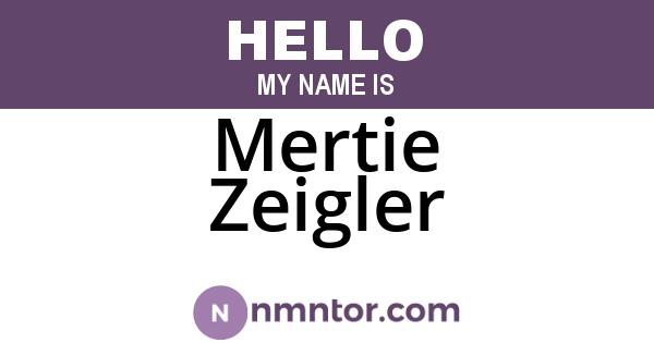Mertie Zeigler
